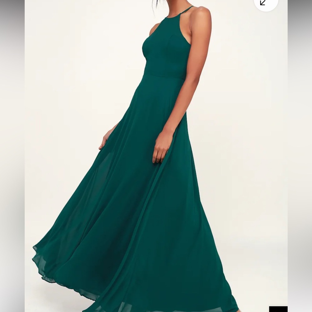 Lulu's night romance emerald green sleeveless maxi Dress size Medium